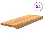 vidaXL Marches d'escalier 4 Pièces marron clair 70x30x2 cm chêne massif