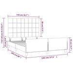 vidaXL Cadre de lit sans matelas taupe 140x200 cm tissu