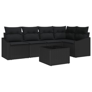 vidaXL Set de Salle à Manger de Jardin 6 Pièces avec Coussins Beige en Poly Rattan