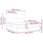 vidaXL Lit de Rangement avec matelas Bleu foncé 200 x 200 cm Velours