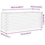 vidaXL Jardinière cire marron 110x40x46 cm bois de pin massif
