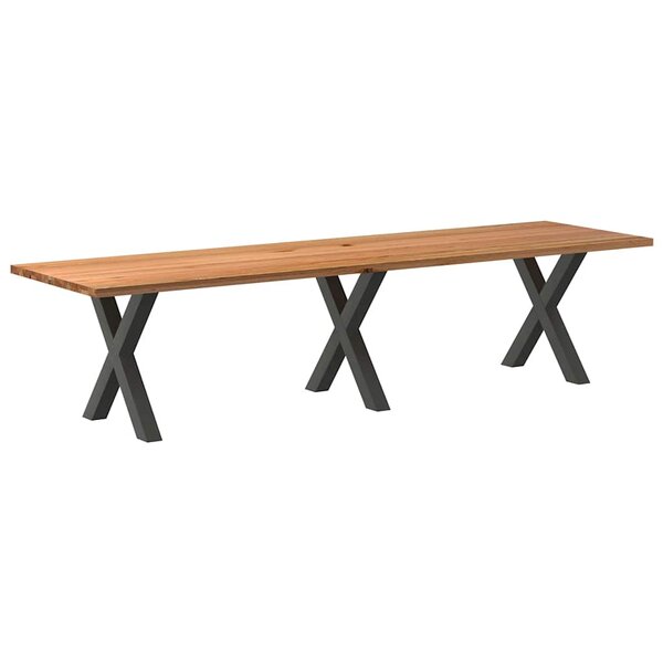 vidaXL Table à manger marron clair bois de chêne massif rectangulaire