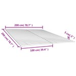 vidaXL Lattes de rechange pour sommier avec 48 lattes 2 pièces 100 x 200 cm