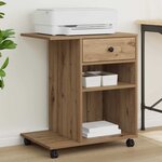 vidaXL Support d'imprimante Uni Chêne artisan 60 x 40 x 68 5 cm