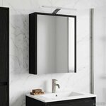 vidaXL Armoire Miroir de Salle de Bain Chêne noir 43 x 16 x 62.5 cm