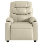 vidaXL Fauteuil de massage inclinable électrique crème similicuir