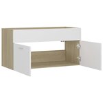vidaXL Armoire d'évier Blanc et chêne sonoma 90x38 5x46 cm Aggloméré