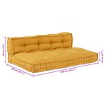 Coussin de canapé palette avec dossier en tissu jaune