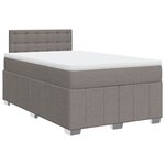 vidaXL Sommier à lattes de lit avec matelas Taupe 120x200 cm Tissu