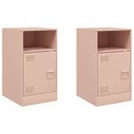 vidaXL Tables de chevet 2 Pièces rose 34 5x39x62 cm acier