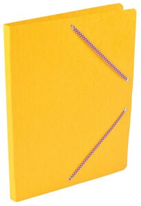 Chemise Carte Lustée simple format 24 x 32 cm avec élastiques Jaune COUTAL