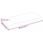 vidaXL Étagère murale 80x40x(2-6) cm bois de chêne massif non traité