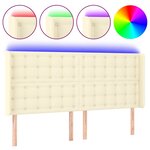 vidaXL Tête de lit à LED Crème 163x16x118/128 cm Similicuir