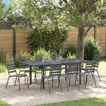 vidaXL Ensemble de salle à manger pour jardin 9 Pièces Anthracite Acier