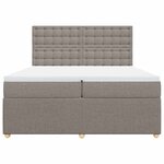 vidaXL Sommier à lattes de lit avec matelas Taupe 200x200 cm Tissu