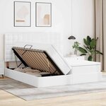 vidaXL Lit avec rangement et LED Blanc pur 180 x 200 cm Simili cuir