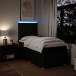 vidaXL Sommier à lattes de lit et matelas Noir 80x200 cm Tissu