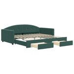 vidaXL Lit de jour et gigogne et tiroirs vert foncé 100x200 cm velours