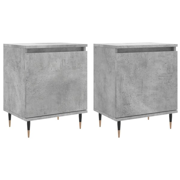 vidaXL Tables de chevet 2 Pièces gris béton 40x30x50 cm bois d'ingénierie