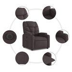 vidaXL Fauteuil inclinable électrique Marron foncé Tissu