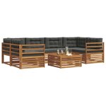 vidaXL Ensemble de canapés d'extérieur 7 Pièces Naturel et Anthracite