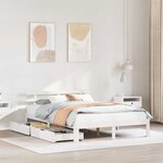 vidaXL Cadre de lit avec tiroirs sans matelas blanc 140x190 cm
