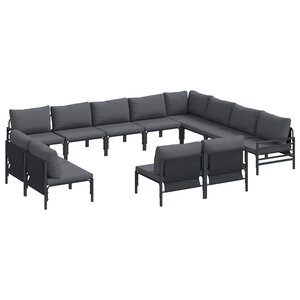 vidaXL Ensemble de canapé de jardin Anthracite Acier