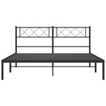 vidaXL Cadre de lit métal avec tête de lit noir 140x190 cm