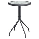 vidaXL Ensemble bistro de jardin 3 Pièces Gris Acier