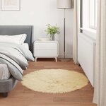 vidaXL Tapis en fausse Tafalla Crème Ø 80 cm Polyester