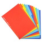 Intercalaires carte 220g 12 positions - A4 - Couleurs assorties x 25 EXACOMPTA