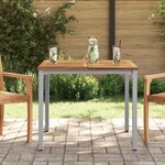 Table de jardin vidaXL 90x90x75 cm en bois d'acacia solide et métal