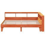vidaXL Lit bibliothèque sans matelas cire marron 200x200 cm pin massif