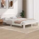 vidaXL Cadre de lit sans matelas blanc bois de pin massif 140x200 cm