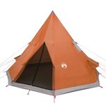 vidaXL Tente de camping tipi 4 personnes orange imperméable