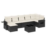 vidaXL Salon de jardin 8 Pièces avec coussins noir résine tressée