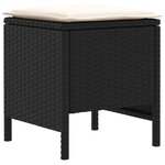 vidaXL 2 pc Pouf de Jardin Rotin PE Noir et Crème