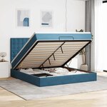 VidaXL Cadre de lit ottoman avec matelas bleu foncé 180x200 cm velours