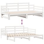 vidaXL Lit de jour avec gigogne et tiroirs sans matelas blanc 80x200cm