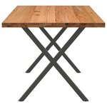 vidaXL Table à manger marron clair bois de chêne massif rectangulaire