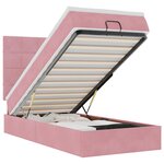 vidaXL Cadre de lit ottoman avec matelas rose 100x200 cm velours