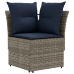 vidaXL Ensembles de meubles 6 Pièces Gris et bleu marine Rotin PE