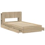 vidaXL Cadre de lit avec rangement Chêne Sonoma 90 x 190 cm