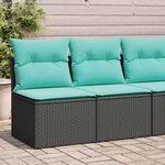 vidaXL Salon de jardin avec coussins 2 Pièces noir résine tressée acacia