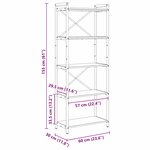 vidaXL Étagère Chêne fumé 60 x 30 x 155 cm Bois d'ingénierie