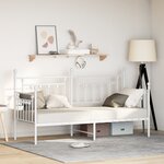 vidaXL Cadre de lit daybed Blanc 75x190 cm en Acier