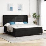 vidaXL Sommier avec matelas noir 200x200 cm en tissu