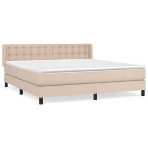 vidaXL Sommier à lattes de lit avec matelas Cappuccino 180x200 cm