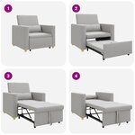 vidaXL Canapé-lit escamotable simple Gris nuage 90 x 165 x 87 cm tissu