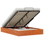 vidaXL Cadre de lit ottoman avec rangement Brun Ciré 160 x 200 cm